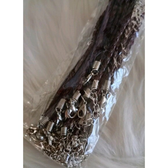 20 New Braided Faux Leather Necklace Cord for Pendants Brown 17" + Extender - Picture 2 of 4